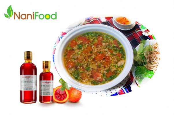 máy ép dầu, canh riêu cua, cách nấu canh riêu cua, dầu gấc.